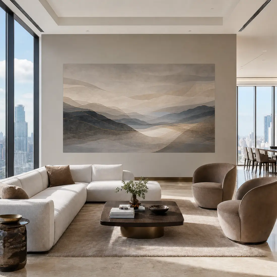 Living room wall print — look 8, after