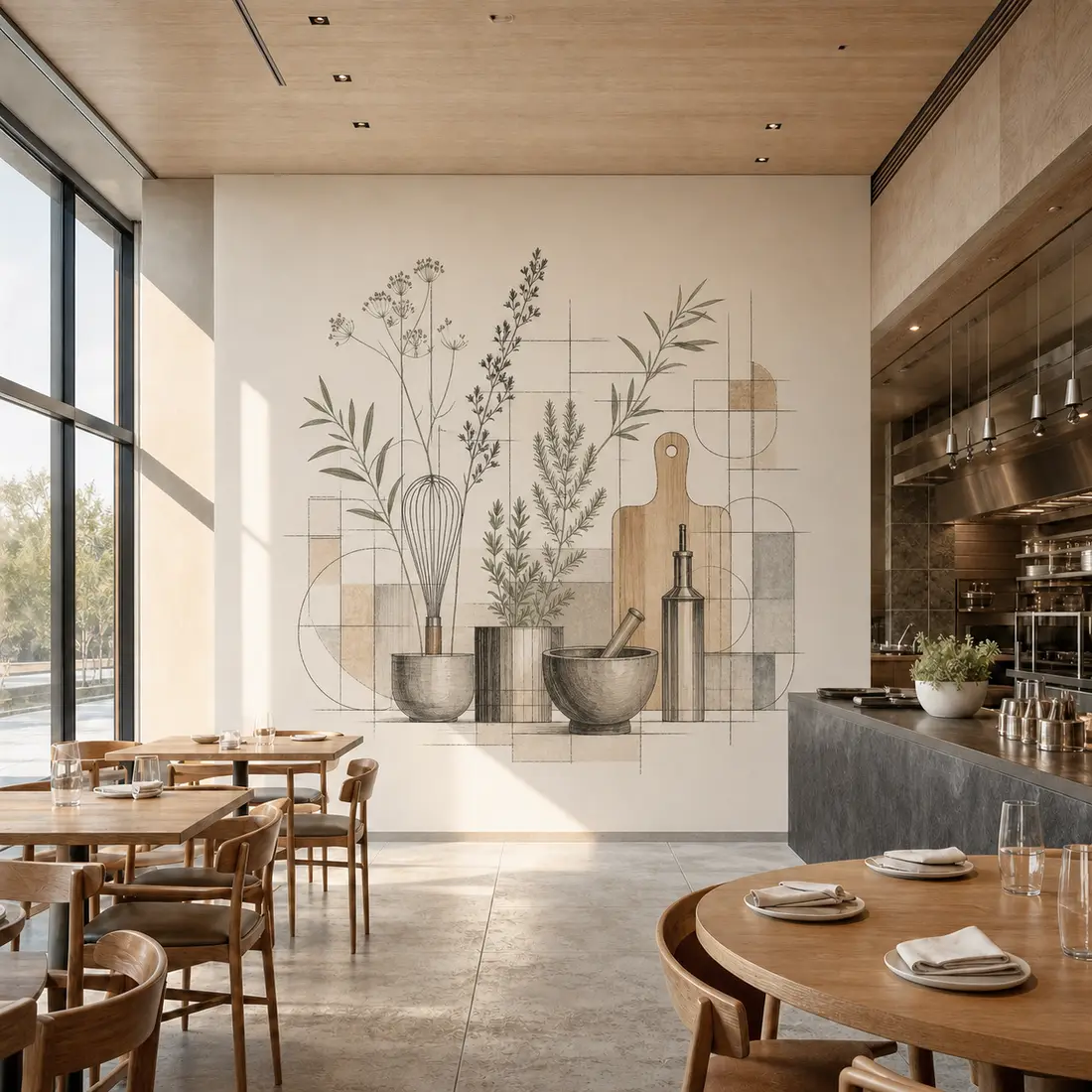 Restaurant wall print — look 33, after